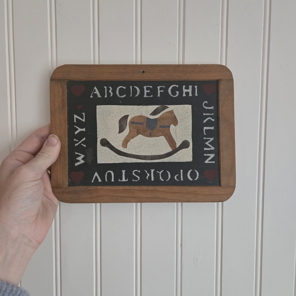 Country Road Wooden Alphabet Plaque with Rocking Horse